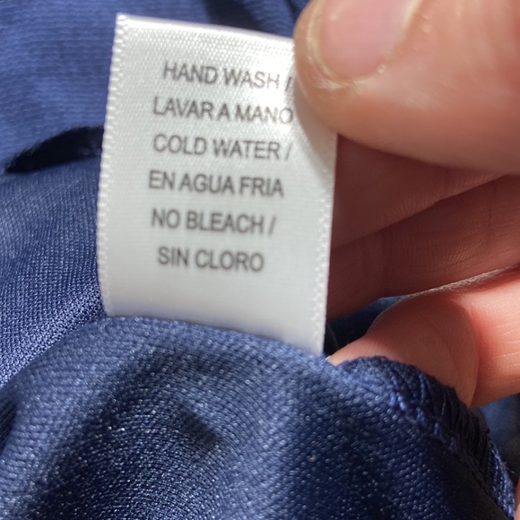 Naif Navy Blue Bell Sleeve Midi Swing Dress New Size M - Picture 6 of 9